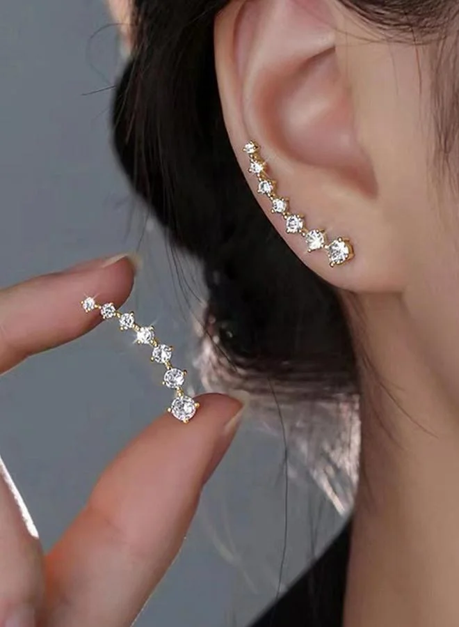 تايك تو أقراط أذن كف مُرصعة بأحجار الراين بدون ثقب