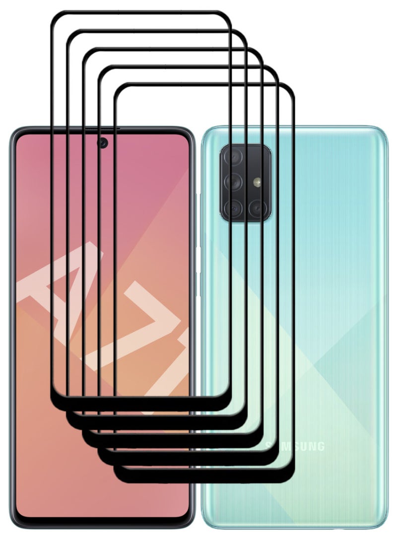 ACLIX 5 Pieces Antistatic ESD Dustproof Premium Quality High Definition Tempered Glass Screen Protector Designed For Samsung Galaxy A71  - Image 1