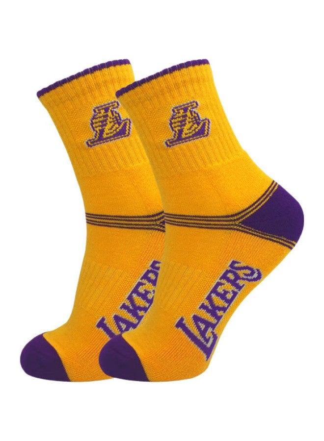 NBA Mid-Calf Men'S Casual Sports Socks, Comfortable Combed Cotton Terry Bottom, Thick Terry Running Basketball Socks, 4 Pairs - Image 2