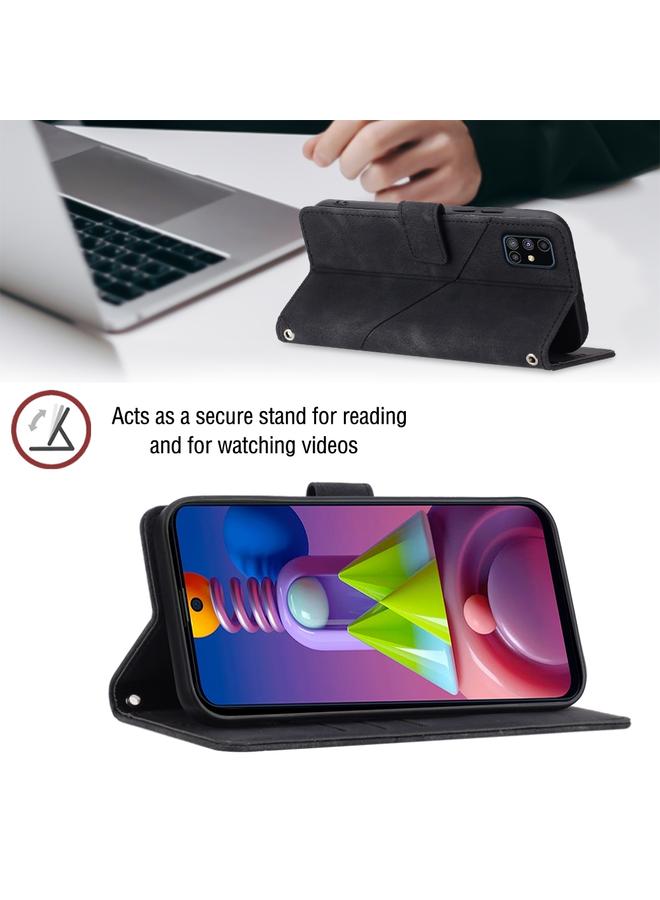 اس-توب جراب لهاتف Samsung Galaxy M51 مصنوع من الجلد المنقوش بملمس الجلد - Image 4