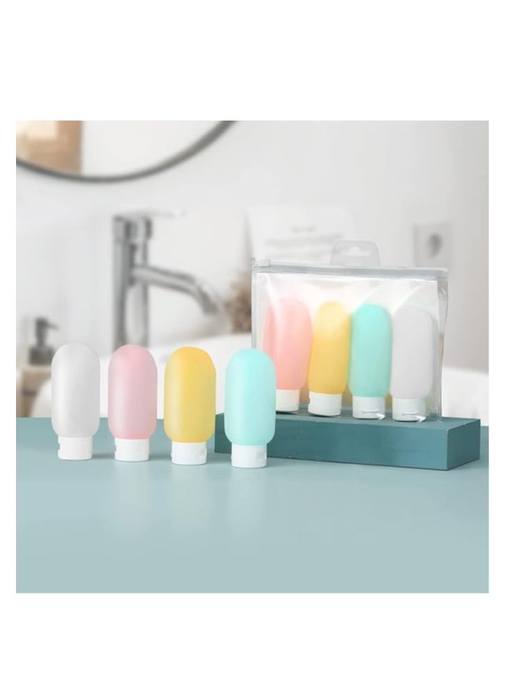 Generic - 4-Piece Travel Bottle Set, 60ml Bottle, Small Plastic Pressed Bottle Suitable for Travel Essentials, Shampoo, and Conditioner - Image 1