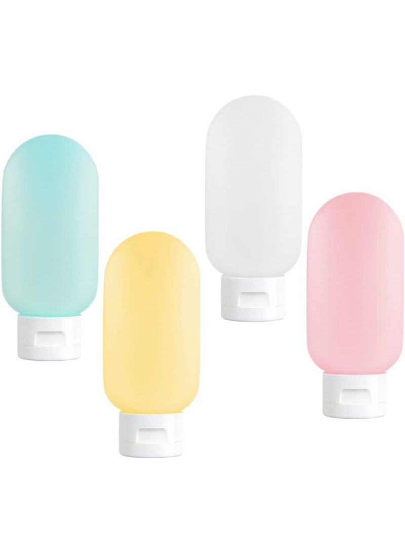 4-Piece Travel Bottle Set, Small Plastic Pressed Bottle Suitable for Travel Essentials, Shampoo, and Conditioner - Image 4
