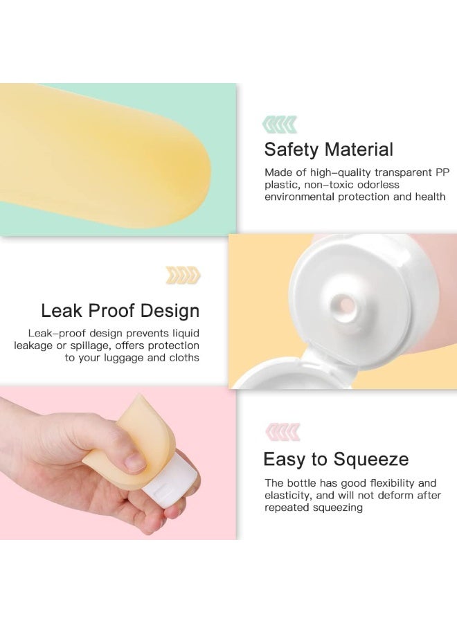 4-Piece Travel Bottle Set, Small Plastic Pressed Bottle Suitable for Travel Essentials, Shampoo, and Conditioner - Image 3