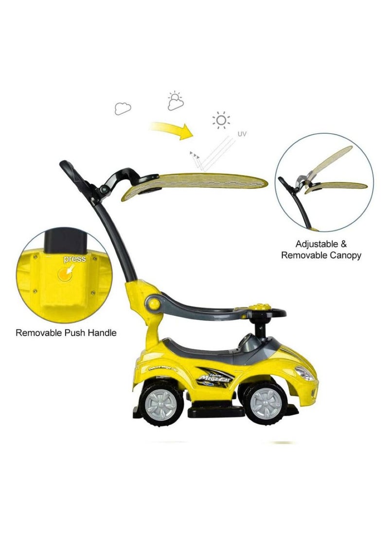 FACTUAL TOYS Factual Toys - Megacar Canopy Kids 3-in-1 Push Car - Yellow  - Image 3