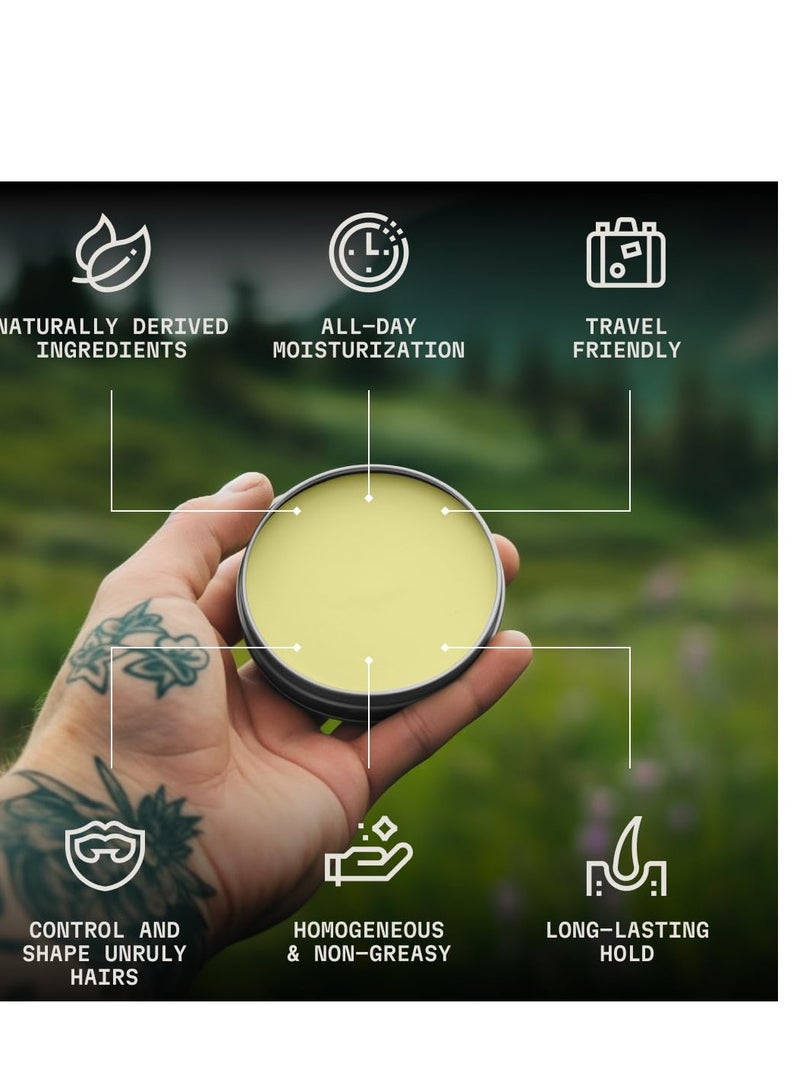 Striking Viking Striking Viking Mustache Wax & Comb Kit - Beard & Moustache Wax For Men With Strong Hold Natural Beeswax - Helps Tame Style & Groom (Sandalwood Scent, 2 Ounce Size) - Mustache Styling Wax - Mens Comb - Image 2