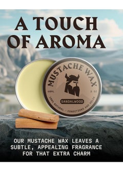 Striking Viking Striking Viking Mustache Wax & Comb Kit - Beard & Moustache Wax For Men With Strong Hold Natural Beeswax - Helps Tame Style & Groom (Sandalwood Scent, 2 Ounce Size) - Mustache Styling Wax - Mens Comb  - Image 3