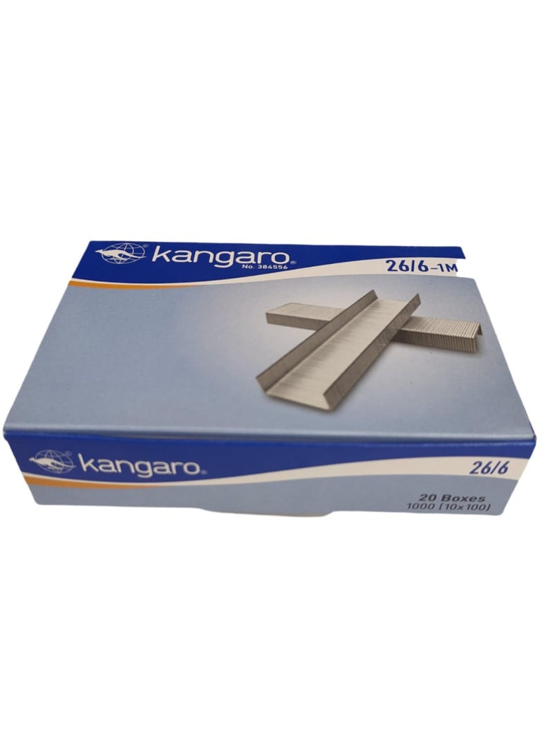 Kangaro Kangaro - 26/6 Staples (1m, Set of 20 Boxes) - Image 2