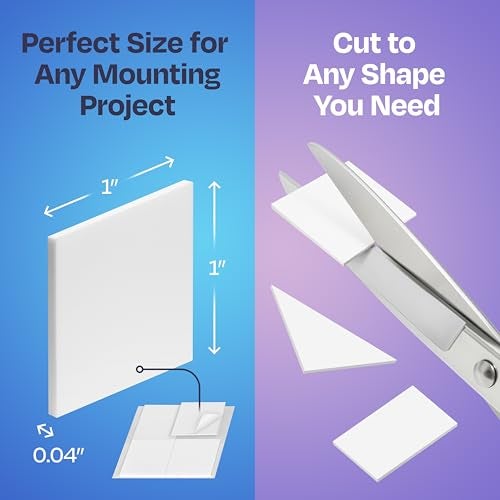 Ekkogo Double Sided Tape 92-Pack - Strong Self Adhesive Pads 1"X1"X0.04" Perfect for Photos Lightweight Decor and General Purpose Indoor Wall Mounting - Image 3