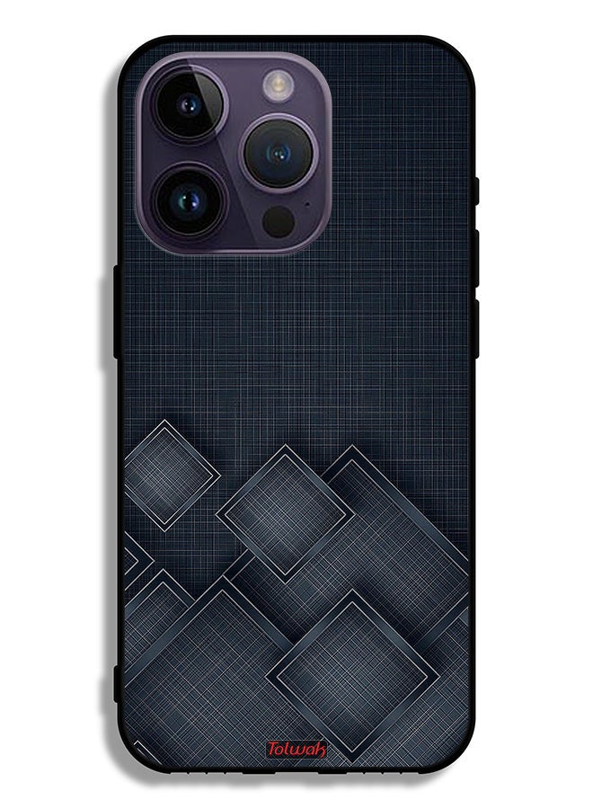 Tolwak Apple iPhone 14 Pro Protective Case Squares Pattern On Cloth - Image 2