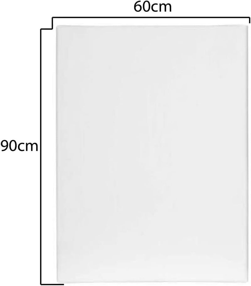 ARS Blank Canvas - 100% Cotton Artist Canvas Boards For Painting, Acrylic Pouring, Oil Paint Dry & Wet Art Media, White, 60x90 cm - Image 2