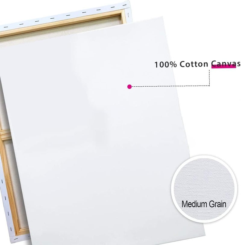 ARS Blank Canvas - 100% Cotton Artist Canvas Boards For Painting, Acrylic Pouring, Oil Paint Dry & Wet Art Media, White, 60x90 cm - Image 3