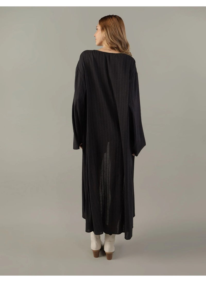 American Eagle Striped Button Detail Kimono Shirt  - Image 2