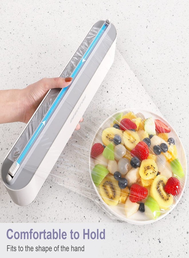 DEEMTON Plastic Wrap Dispenser with Cutter,Plastic Food Wrap Dispenser with Slide Cutter Refillable Cling Film Dispenser with 250' of Professional BPA Free Cling Film. - Image 4