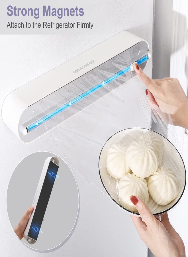 DEEMTON Plastic Wrap Dispenser with Cutter,Plastic Food Wrap Dispenser with Slide Cutter Refillable Cling Film Dispenser with 250' of Professional BPA Free Cling Film. - Image 2
