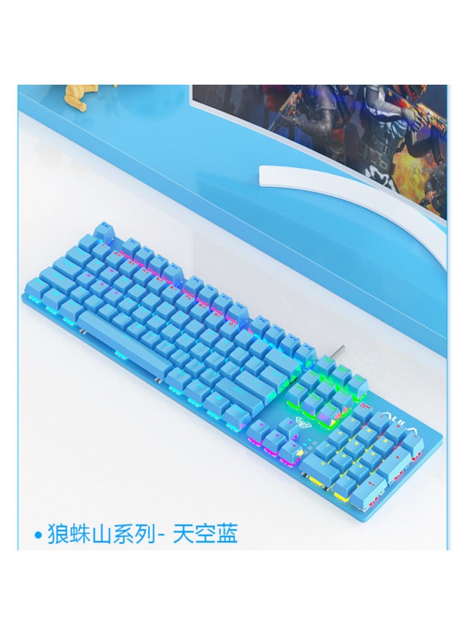 Wolf Spider F2088 Mechanic Gaming Mechanical Keyboard Blue Switch E-sports Home Desktop Computer Game Wrist Rest
