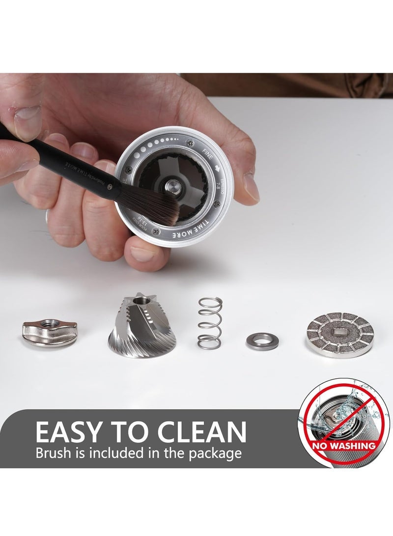 TIMEMORE C3S Manual Coffee Grinder with CNC Stainless Steel Conical Burr Capacity 25g, Internal Adjustable Setting, Double Bearing Positioning for Travel, Camping, Gift Chestnut (White) - Image 5