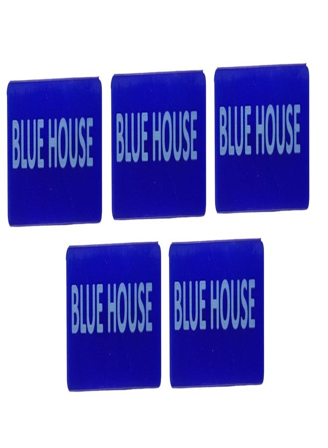 MOREL Class Blue House Badge in Blue Acrylic PINBACK USE for School, College Classes, Office Staff, Name Badge, You CAN Customize Batch |Pack of 5| - Image 1