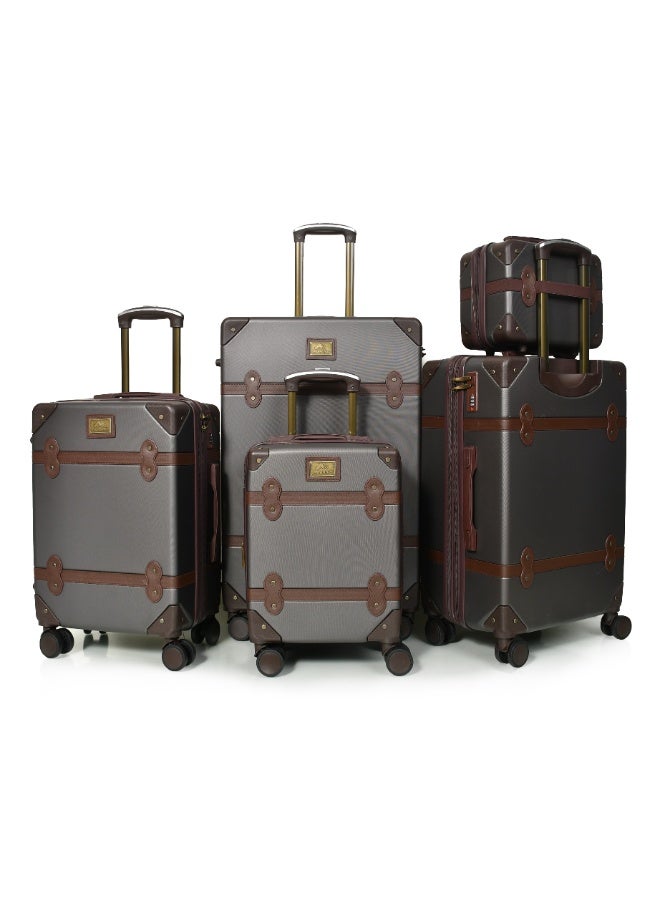 MORANO 5-Piece Luggage Trolley Bag Set Grey - Image 1
