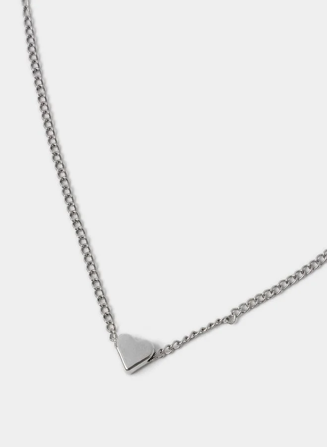 Styli Set of 2 - Heart Pendant Chain Necklace