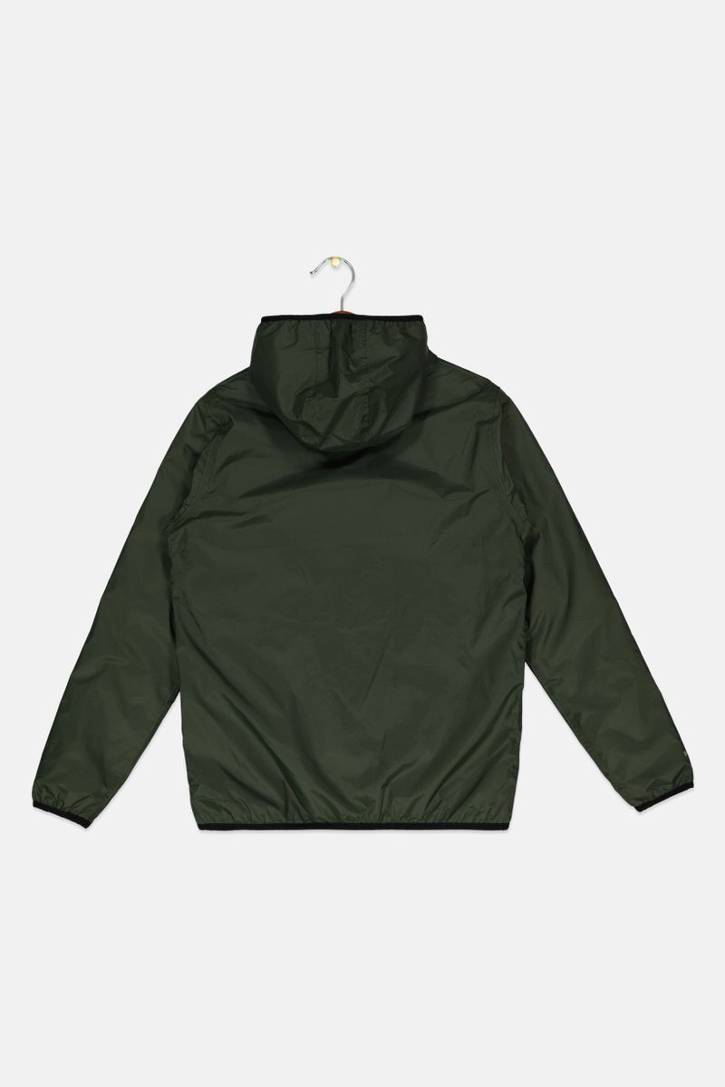 Bear Surfboards Kids Boy Hooded Parka Jacket, Dark Olive - Image 2