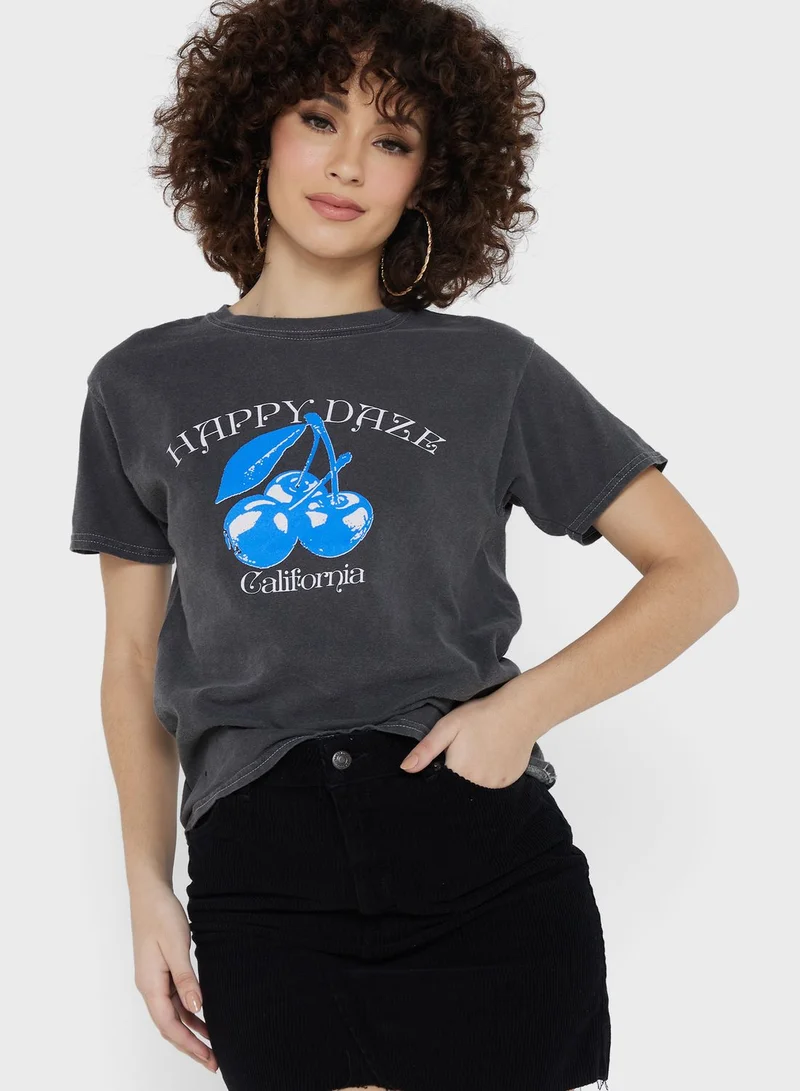 TOPSHOP Round Neck Graphic T-Shirt