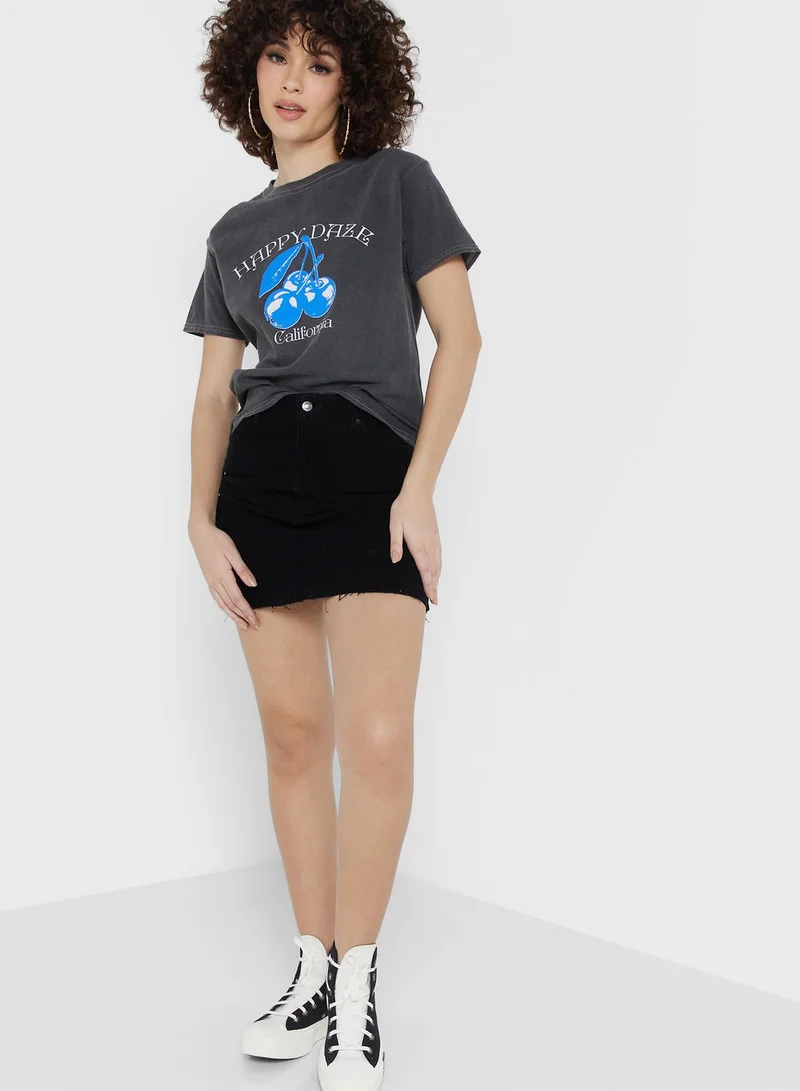 TOPSHOP Round Neck Graphic T-Shirt