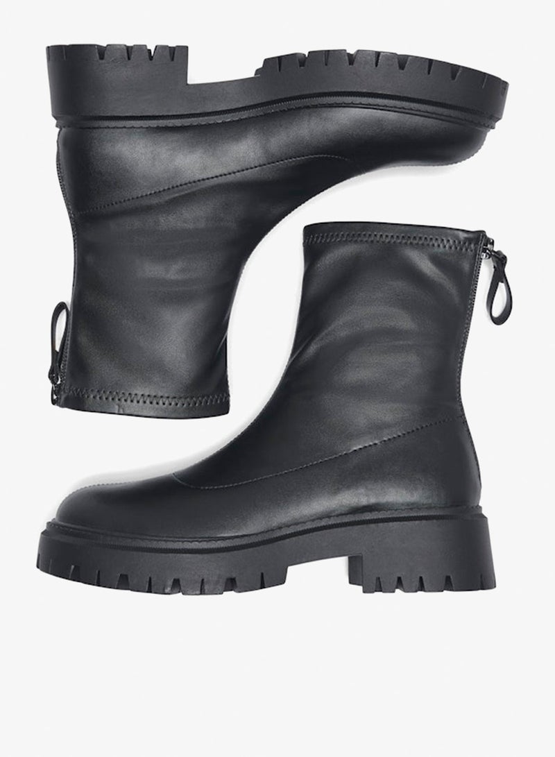 ONLY Onllizzo Ankle Zipper Sock Boots - Image 4