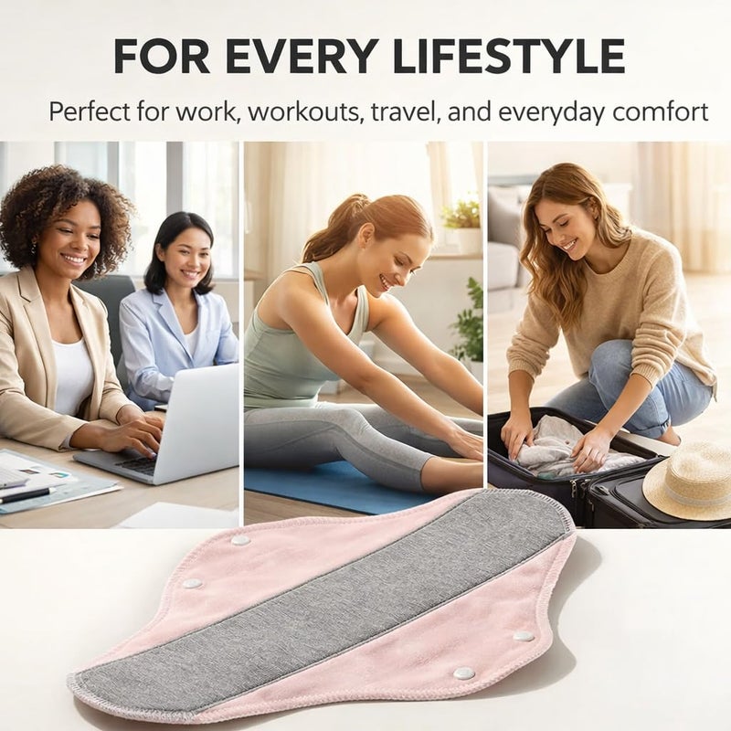 Reusable Graphene Incontinence Pads Leakproof Absorbent for Women Elderly Care 6 PCS - Image 3