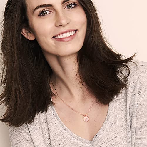 Hidepoo Disc Initial Necklace for Women Gifts - 14K Rose Gold Filled Personalized Letter Necklace Tiny Double Side Engraved Initial Necklace Gifts for Women Birthday Gifts - Image 4