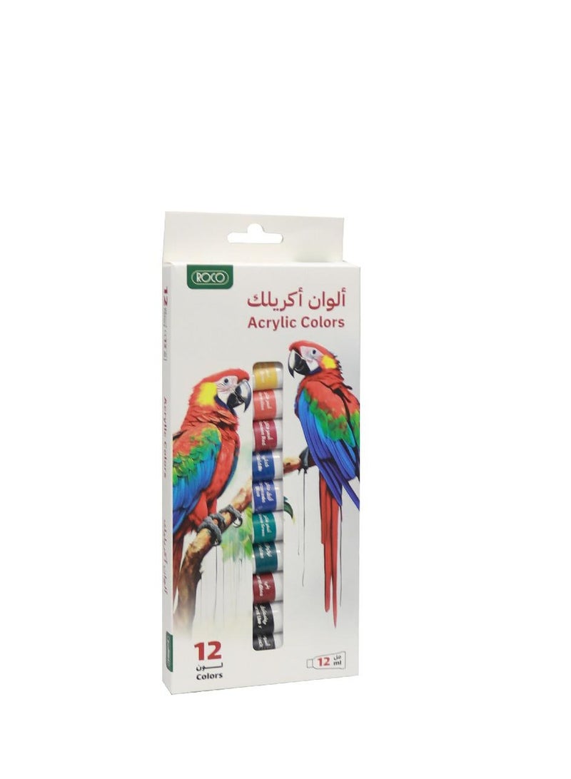 ROCO 12-Piece Acrylic Color Set Multicolor - Image 1