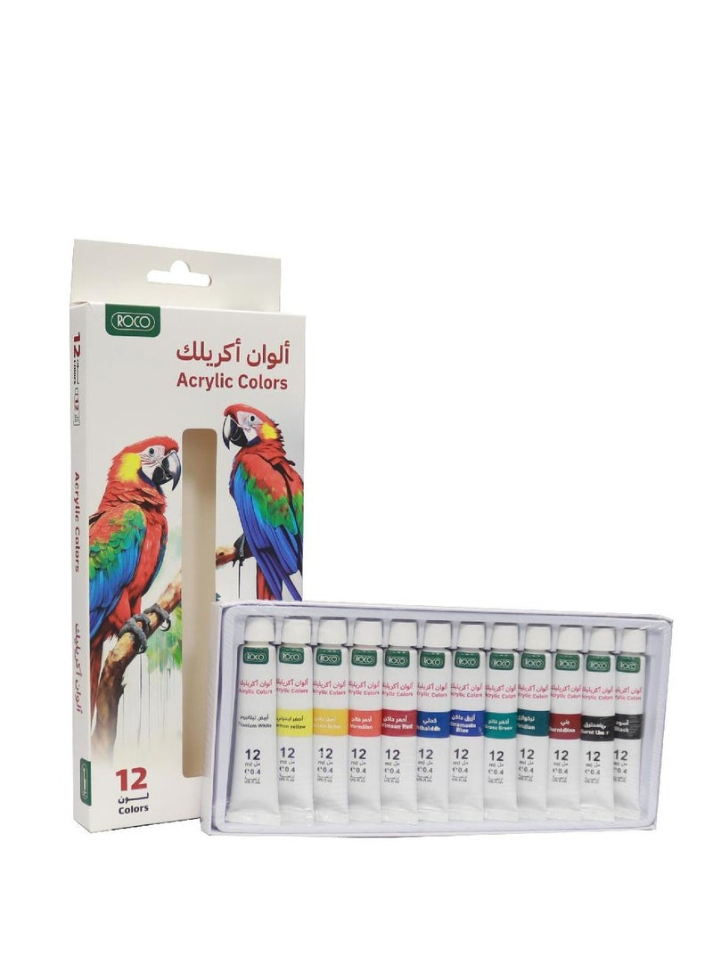 ROCO 12-Piece Acrylic Color Set Multicolor - Image 2