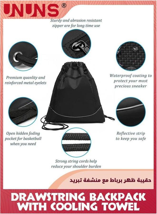 UNUNS Basketball Backpack,Drawstring Soccer Bag And Sports Towel,Foldable Baseball Backpack With Detachable Mesh Ball Bag,Durable Shoe Compartment,For Volleyball Gym School - Image 3