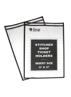 C-Line C-Line Stitched Shop Ticket Holders, Both Sides Clear, 11 x 17 Inches, 25 per Box (46117)  - Image 1