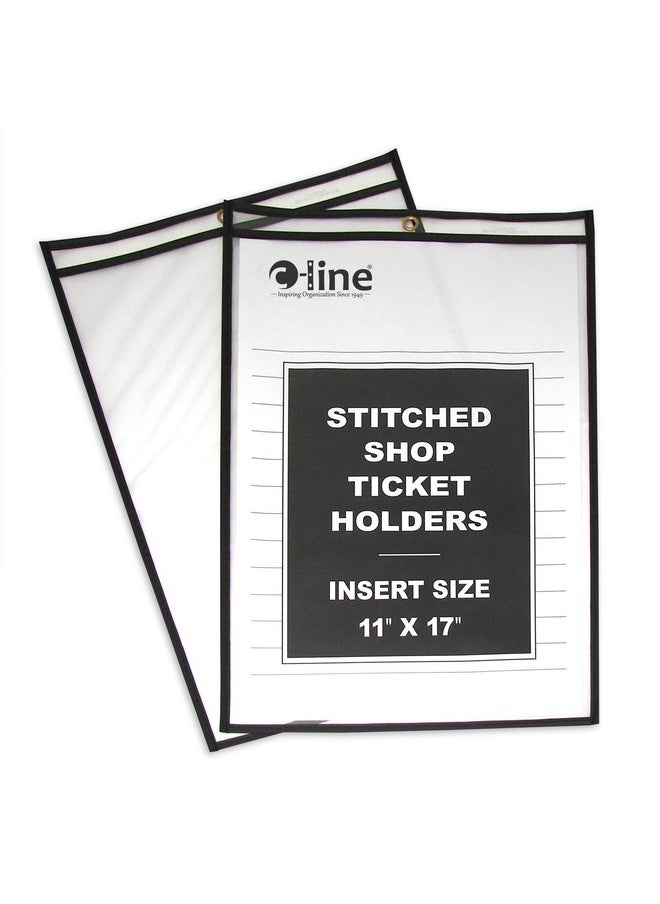 C-Line C-Line Stitched Shop Ticket Holders, Both Sides Clear, 11 x 17 Inches, 25 per Box (46117)  - Image 1