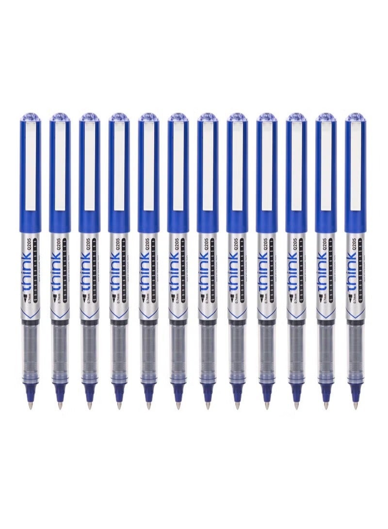 Deli 12-Piece Rollerball Pen 0.7mm Tip Blue Ink - Image 2