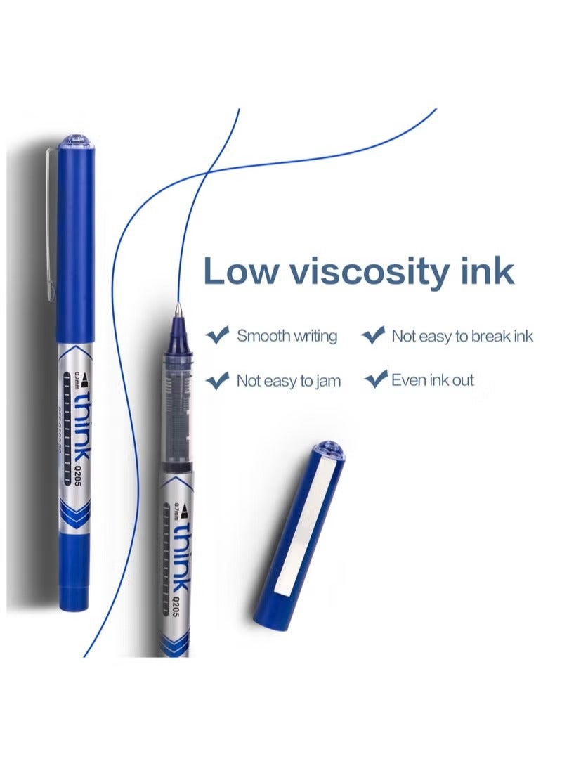 Deli 12-Piece Rollerball Pen 0.7mm Tip Blue Ink - Image 3