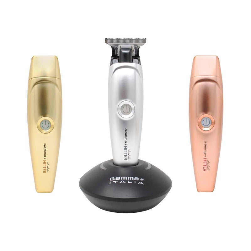 GAMMA+ Absolute Hitter Professional Cordless Hair Trimmer, Modular Color Lids, 3 Guards, 3 Modular Color Lids Included (Matte Chrome, Rose Gold, Gold) - Image 1