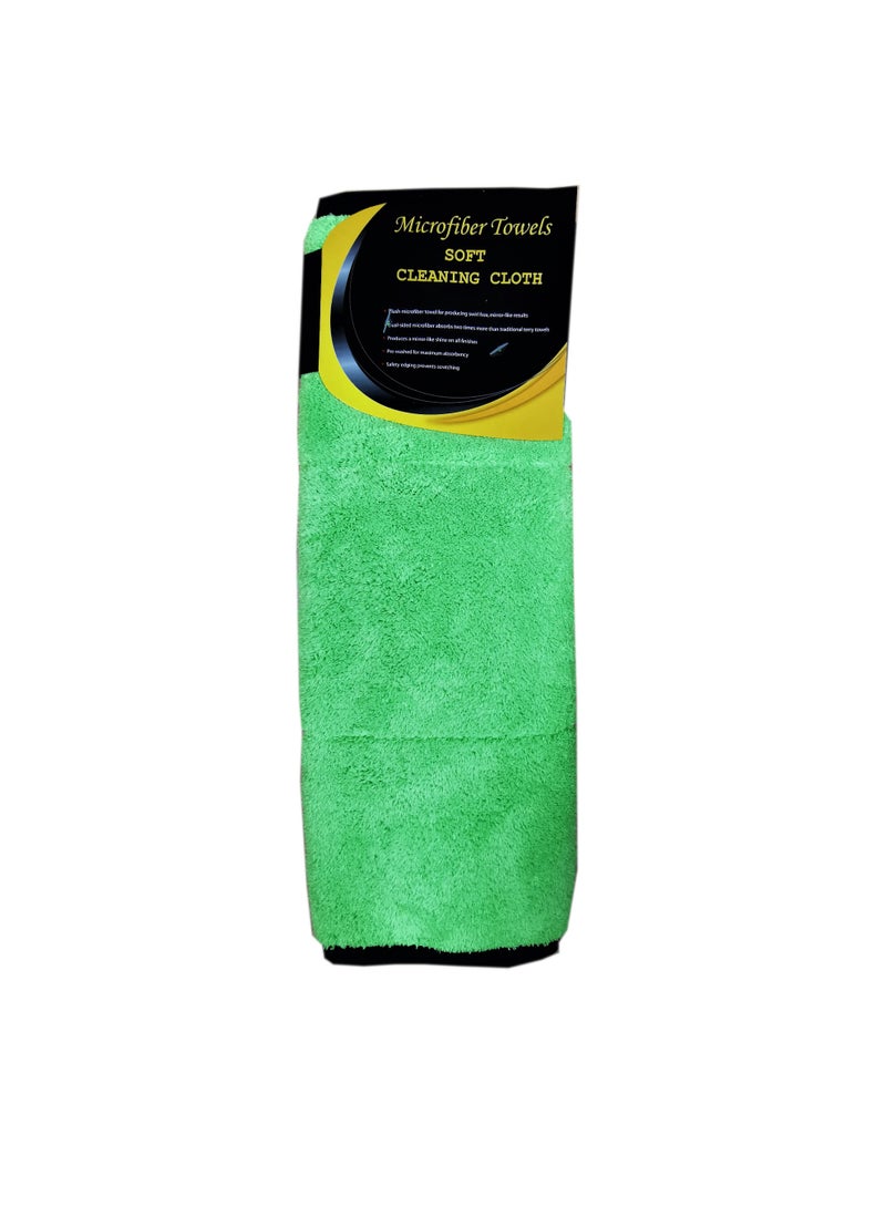 Kenco Green Microfiber Cleaning Cloth Towel-Car/Office/Home-Dual sided microfiber absorbs twice ,Lint Free,Washable, scratch-free