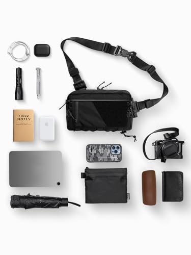 TACTICAL_GEEK Cache L6 EDC Modular Sling Bag, Lightweight Crossbody Shoulder Bag, Travel Chest Bag, Shoulder Daypack for Everyday Carry, Casual Travel, Hiking, and Outdoor Sports （Black） - Image 3