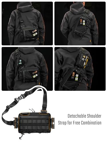 TACTICAL_GEEK Cache L6 EDC Modular Sling Bag, Lightweight Crossbody Shoulder Bag, Travel Chest Bag, Shoulder Daypack for Everyday Carry, Casual Travel, Hiking, and Outdoor Sports （Black） - Image 4