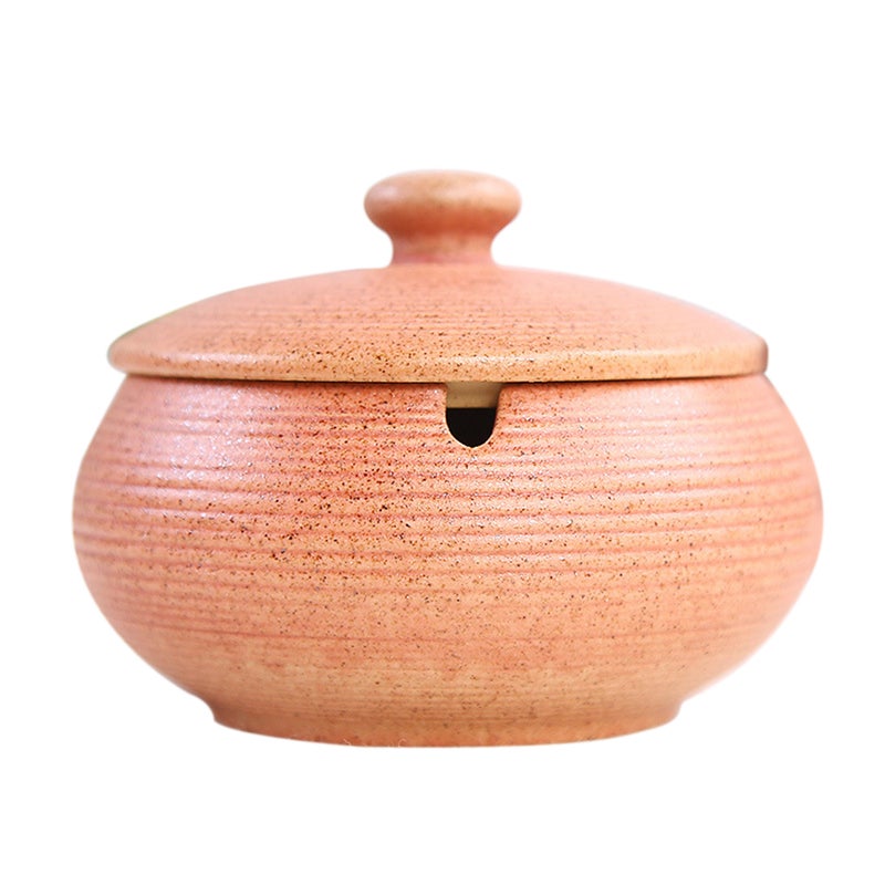 Ceramic Ashtray with Lid and Sink Ash Holder for Smokers Desktop Smoking Ash Tray for Home Office Use & Decoration - Image 2