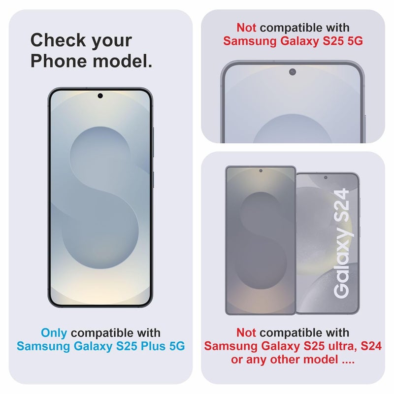 Skyddshield Military-Grade Gorilla Tempered Glass For Samsung Galaxy S25 Plus (6.7 Inch) With Installation Kit | Edge to Edge Coverage | Black - Image 2