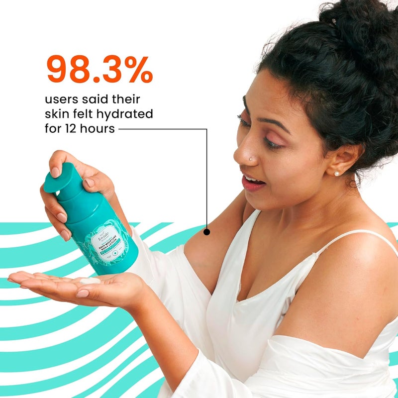 Foxtale Aqua Plunge Deep Moisture Body Lotion with Hyaluronic Acid & Ceramides - 72-Hour Hydration, Lightweight & Non-Sticky, Long Lasting Musk Fragrance - 200 ml - Image 5