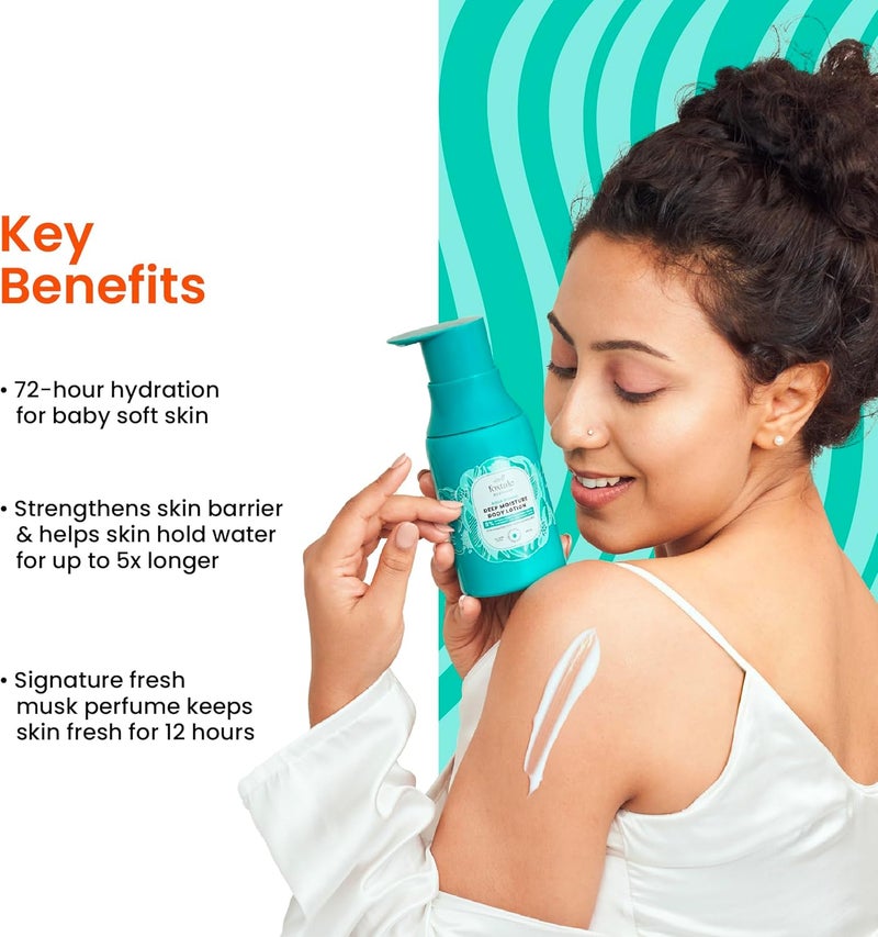 Foxtale Aqua Plunge Deep Moisture Body Lotion with Hyaluronic Acid & Ceramides - 72-Hour Hydration, Lightweight & Non-Sticky, Long Lasting Musk Fragrance - 200 ml - Image 2