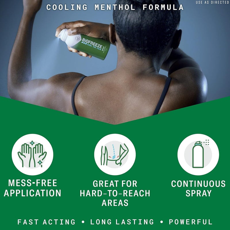 Biofreeze Menthol Pain Relieving Spray 4 FL OZ Colorless Aerosol Spray Pack of 12 for Pain Relief Associated with Sore Muscles Arthritis Simple Backaches and Joint Pain Packaging May Vary - Image 3