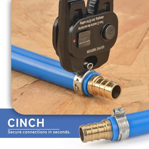 iCRIMP Ratchet Cinch Tool with Removing Function for 3/8 to 1-inch Stainless Steel Clamps and 20pcs 1/2-inch PEX Clamps and 12pcs 1/2-inch Pex Fittings - Image 5