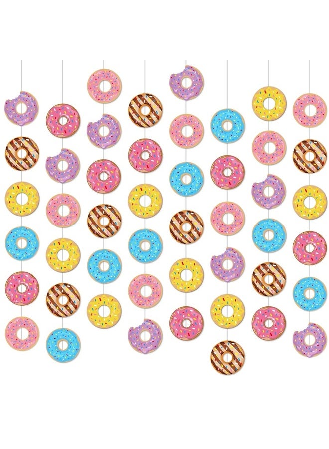 Tevxj لافتات حفلة عيد الميلاد على شكل دونات مجموعة زينة الدوناتات دوائر معلقة زينة حفلة نمو الدوناتات لوازم حفلة استحمام الأطفال زينة منزلية صفية لوازم تفضيل الديكور - Image 1