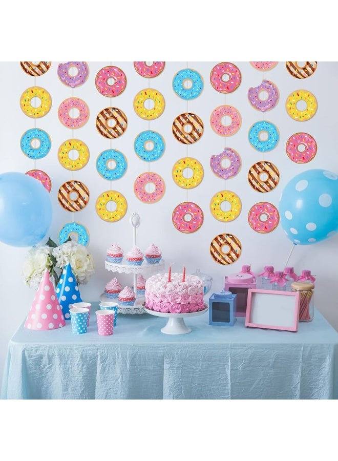 Tevxj لافتات حفلة عيد الميلاد على شكل دونات مجموعة زينة الدوناتات دوائر معلقة زينة حفلة نمو الدوناتات لوازم حفلة استحمام الأطفال زينة منزلية صفية لوازم تفضيل الديكور - Image 3