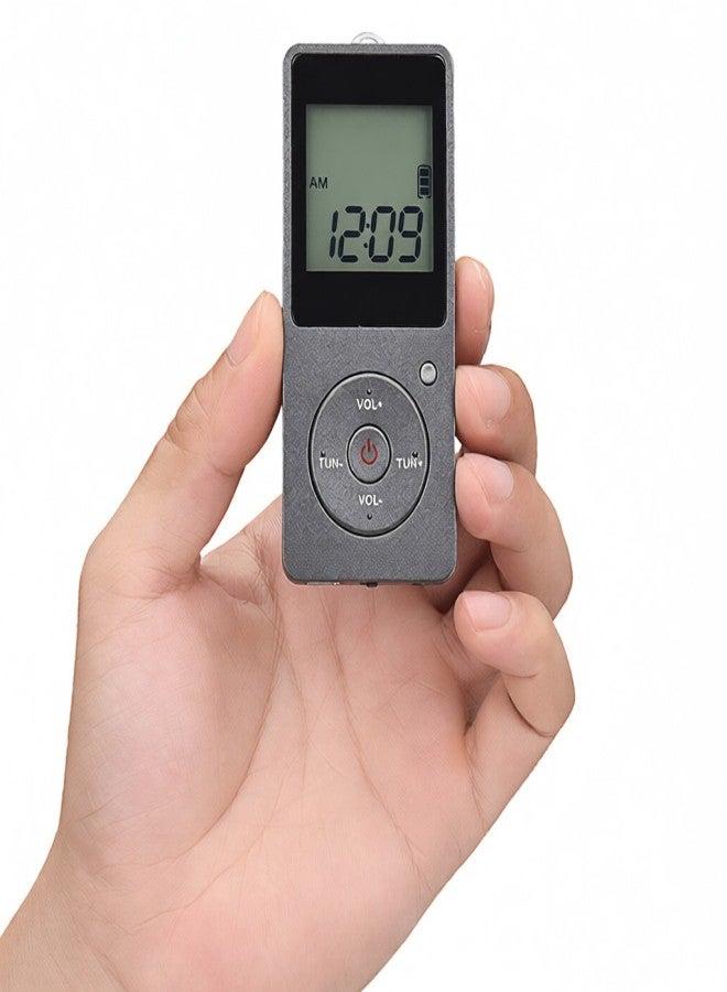 HRD-602 Portable Radio Receiver FM/AM Radio LCD Display Lock Button Pocket Radio with Earphone Sports Pedometer - Image 5