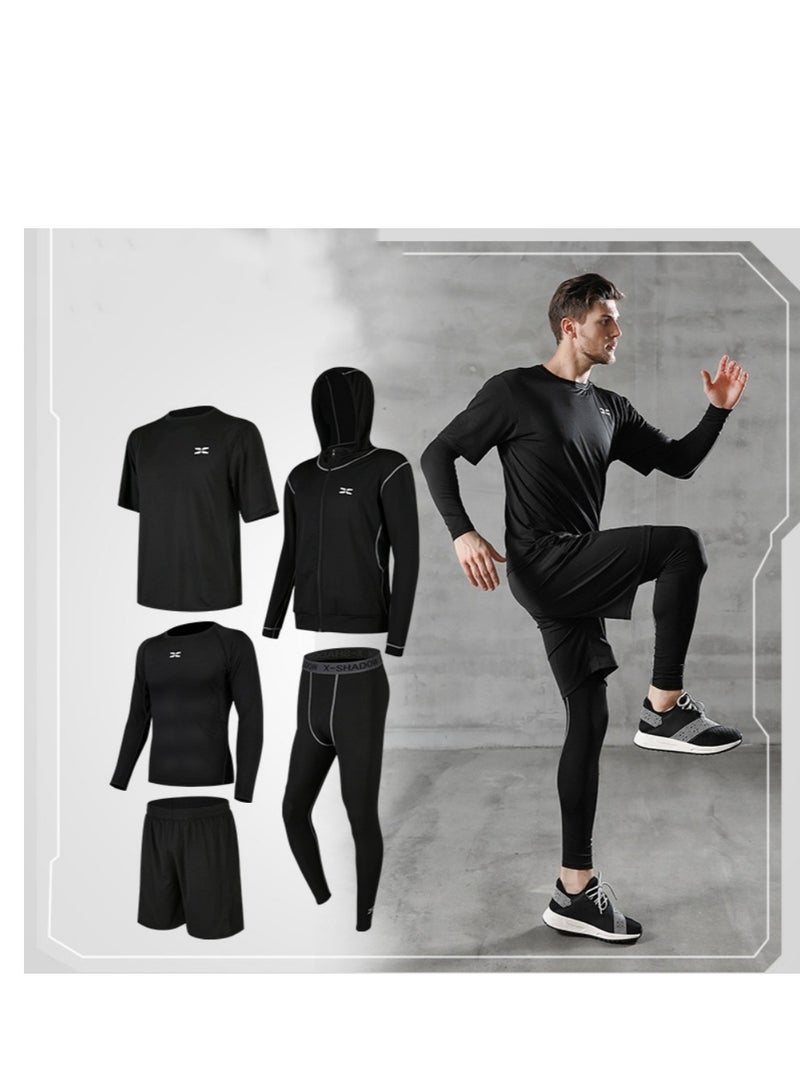 KUYING Men's Fitness Suit Sportswear Quick Drying Set 